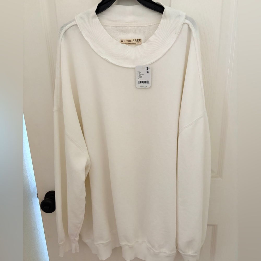 We The Free White Palm Springs Sweatshirt large